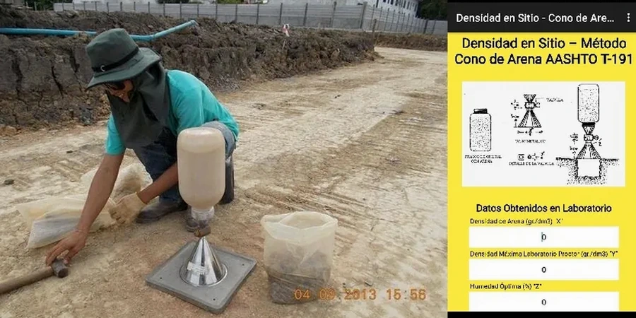 Densidad de Campo con Cono de Arena en Calama: Control de Compactación en Suelos Salinos del Desierto